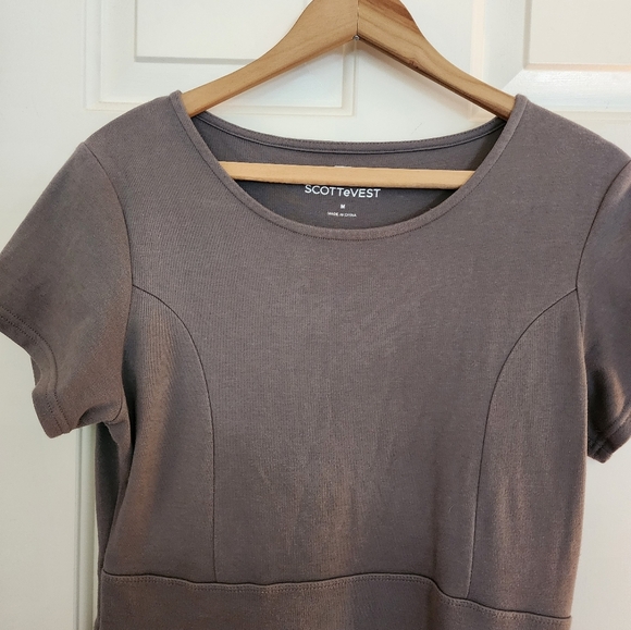 Scottevest Daisy TShirt Dress Size Medium Charcoal Travel Tennis Sporty Golf - Picture 10 of 14